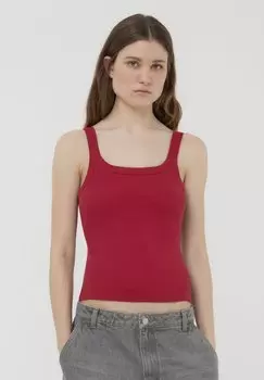 Топ SLEEVELESS WITH A WIDE NECKLINE IN SOLID Terranova, темно-красный