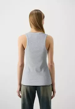 Топ SLFANNA O NECK TANK Selected, светло-серый пестрый