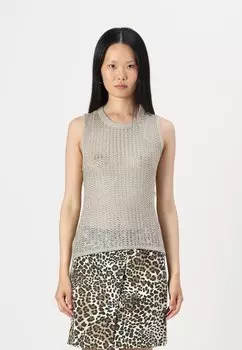 Топ SLFSADIE METALLIC O NECK Selected Femme, бежевый