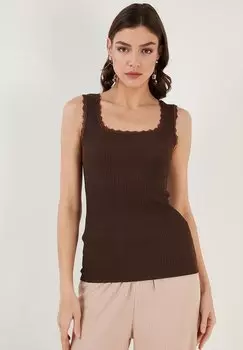 Топ SLIM FIT LELA, коричневый