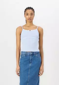 Топ SLIM POINTELLE STRAP Tommy Jeans, светло-голубой