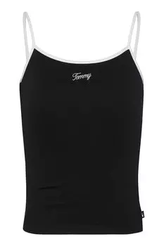 Топ слим с контрастами Tommy Jeans, черный