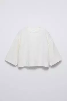 Топ slub knit ZARA, устрично-белый