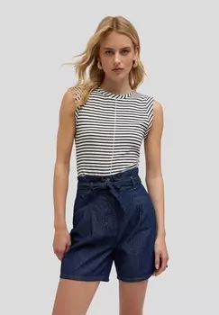 Топ SMANICATO A RIGHE CON PIEGHE Motivi, черный