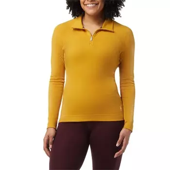 Топ Smartwool Classic Thermal Merino Base Layer с застежкой-молнией 1/4 - женский, желтыйr
