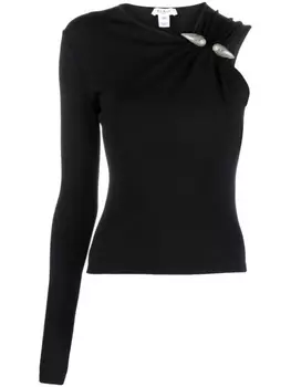 Топ со сборками Alaa, черный