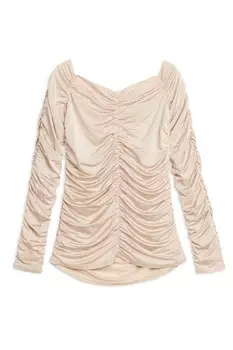 Топ со сборками Arket, бежевый