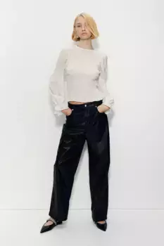 Топ со сборками H&M, бежевый