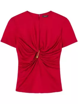 Топ со сборками и декором Medusa Safety Pin VERSACE, красный