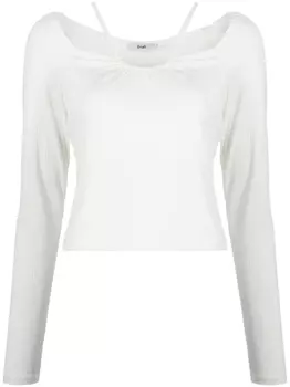 Топ со сборками и длинными рукавами b+ab, белый