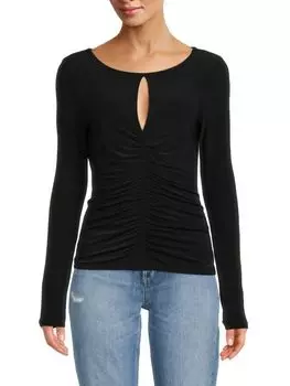 Топ со сборками и каплевидным вырезом Donna Karan Black