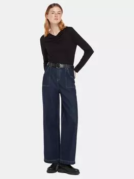 Топ со сборками и высоким V-образным вырезом Whistles, черный