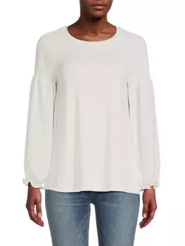 Топ со сборками и заниженными плечами Ellen Tracy, цвет Marshmallow