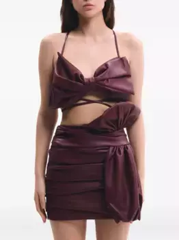 Топ со шнуровкой и бантом Lika, красный