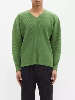 Топ со складками Homme Pliss Issey Miyake, зеленый