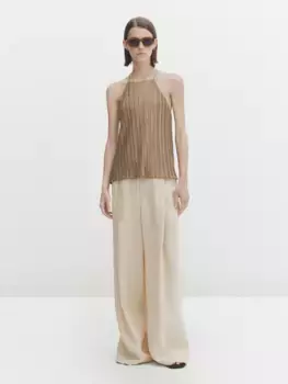 Топ со складками Massimo Dutti, хаки