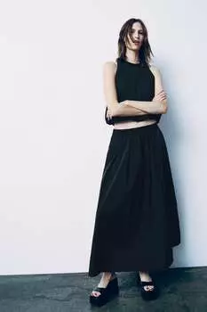 Топ со складками Zara, черный