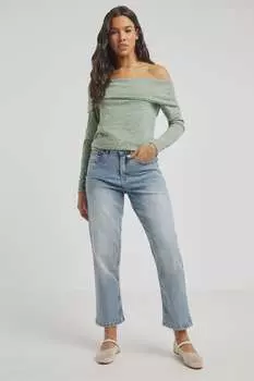 Топ со вставкой и вырезом бардо Simply Be, зеленый