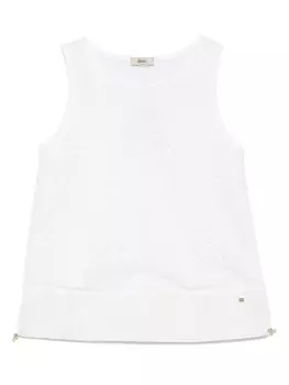 Топ со вставкой в технике кроше Herno, белый