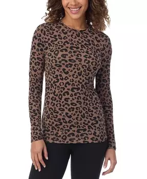 Топ Softwear с длинными рукавами и круглым вырезом Cuddl Duds, синий