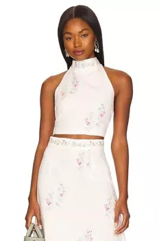 Топ Something Navy Embroidered Halter, цвет Multi Pastel