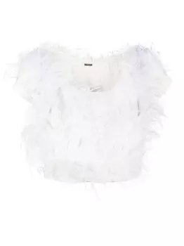 Топ Sosha с перьями Cult Gaia, белый