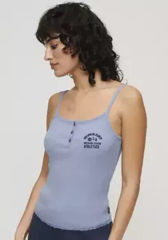 Топ-спагетти Superdry "ESSENTIAL BUTTON DOWN CAMI", цвет Tidal Blue