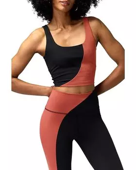 Топ Spiritual Gangster Indie Color-Block Crop, цвет Rosewood/Black