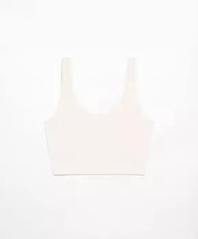 Топ спортивный Oysho Short Neoprene Effect, кремовый