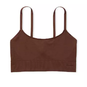 Топ спортивный Victoria's Secret Pink Seamless Scoop, коричневый
