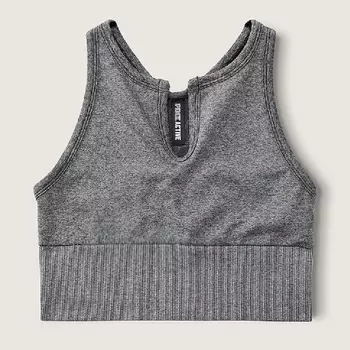 Топ спортивный Victoria's Secret Pink Seamless Split-neck, черный