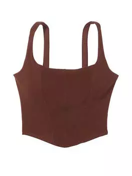 Топ спортивный Victoria's Secret Sandwash Corset Tank, коричневый