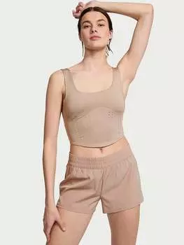 Топ спортивный Victoria's Secret VS Essential Perforated, серо-бежевый