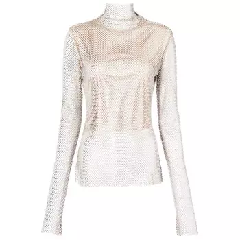 Топ sportmax noemi с кристаллами в сетку, нудо