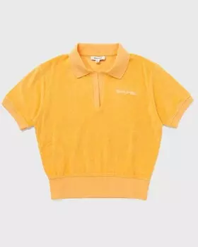 Топ Sporty & Rich New York Tennis Club Terry Ss Polo, цвет saffron/white