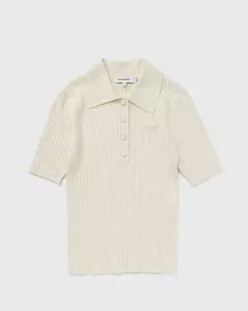 Топ Sporty & Rich Srhwc Ribbed Polo, кремовый