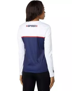 Топ Spyder USA Snow Crew Long Sleeve Top, белый