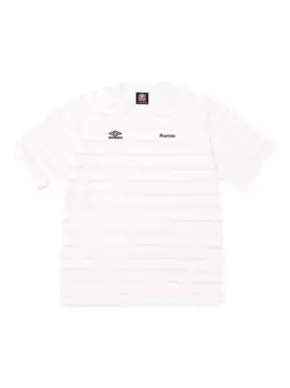 Топ SS 25 - Red в полоску из коллаборации с Umbro Supreme, белый