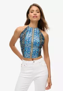 Топ ST TROPEZ HALTER Superdry, синий
