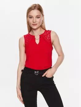 Топ стандартного кроя Naf Naf, красный