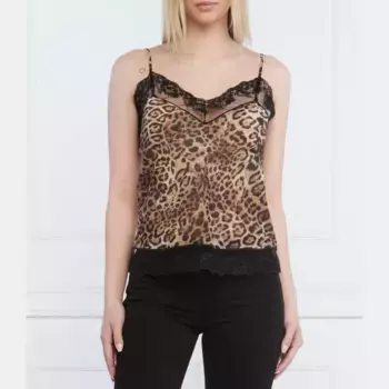 Топ стандартного кроя с узором «ирис» Pinko, коричневый