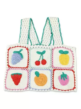 Топ Stella McCartney Kids с фруктами и крючком, белый