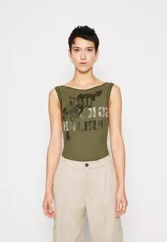 Топ Stencil Tank BDG Urban Outfitters, хаки