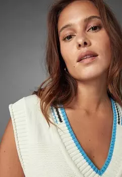 Топ STITCH DETAIL V-NECK REGULAR FIT Next, бежевый