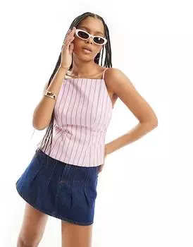 Топ Stradivarius Smock, розовый