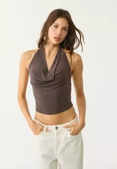Топ Stradivarius, темно-коричневый