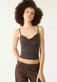 Топ Stradivarius, темно-коричневый