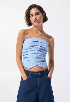 Топ STRAPLESS-INSPIRED PULL&BEAR, светло-голубой