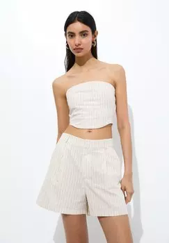Топ Strapless With Stripes PULL&BEAR, песок