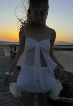 Топ STRAPPY Bershka, белый